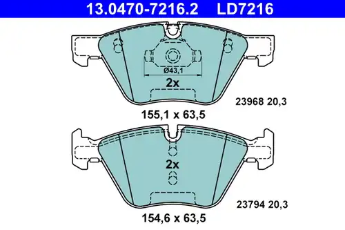 накладки ATE 13.0470-7216.2