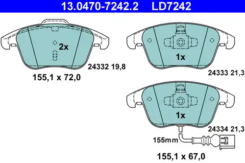 накладки ATE 13.0470-7242.2