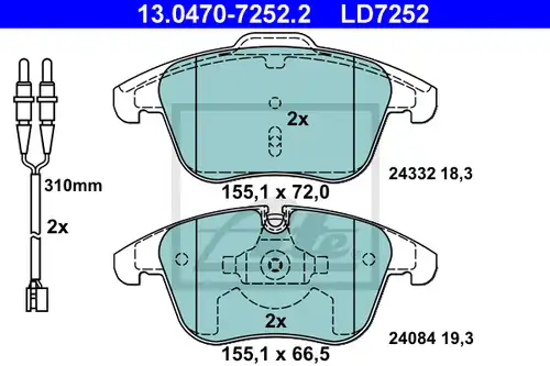накладки ATE 13.0470-7252.2
