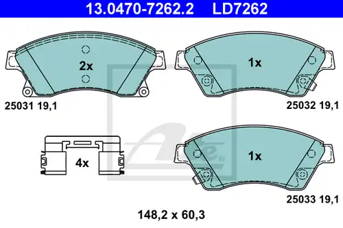 накладки ATE 13.0470-7262.2