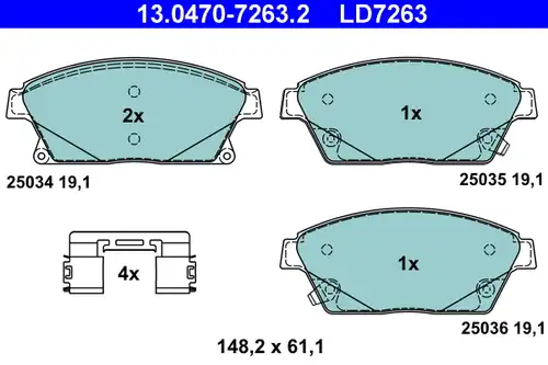 накладки ATE 13.0470-7263.2