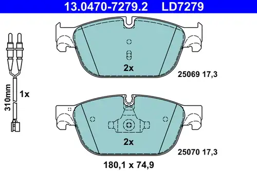 накладки ATE 13.0470-7279.2