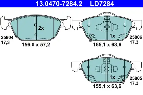 накладки ATE 13.0470-7284.2