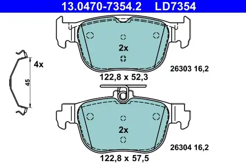 накладки ATE 13.0470-7354.2