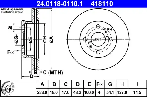 спирачен диск ATE 24.0118-0110.1