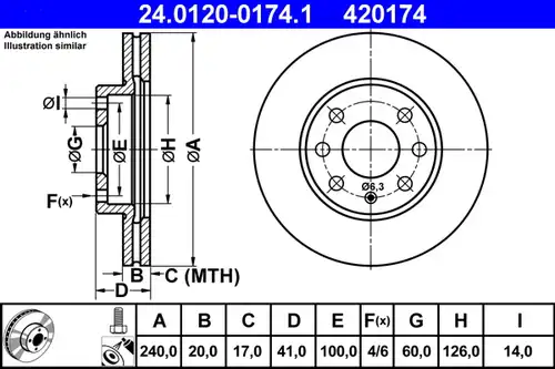 спирачен диск ATE 24.0120-0174.1