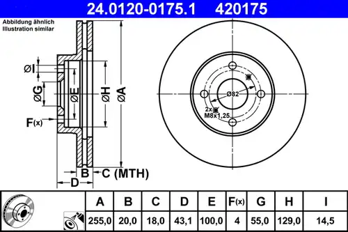 спирачен диск ATE 24.0120-0175.1