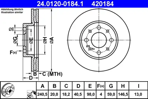 спирачен диск ATE 24.0120-0184.1