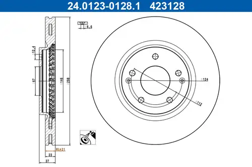 спирачен диск ATE 24.0123-0128.1