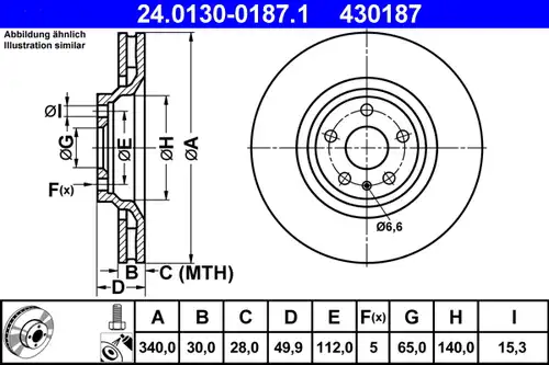 спирачен диск ATE 24.0130-0187.1