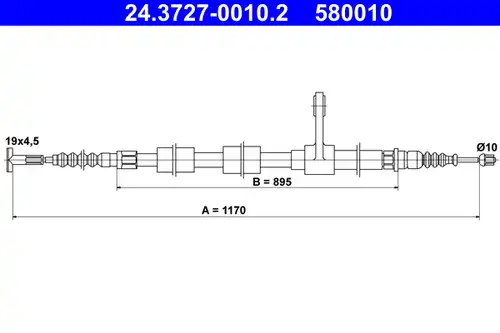 жило за ръчна спирачка ATE 24.3727-0010.2