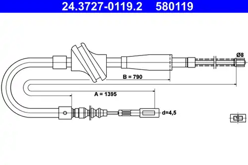 жило за ръчна спирачка ATE 24.3727-0119.2