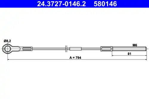 жило за ръчна спирачка ATE 24.3727-0146.2