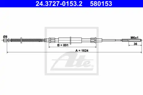 жило за ръчна спирачка ATE 24.3727-0153.2