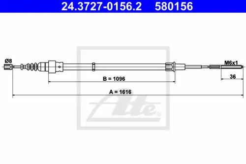 жило за ръчна спирачка ATE 24.3727-0156.2
