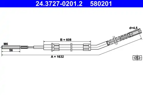 жило за ръчна спирачка ATE 24.3727-0201.2