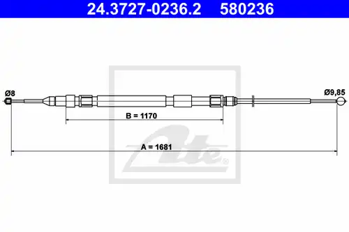 жило за ръчна спирачка ATE 24.3727-0236.2