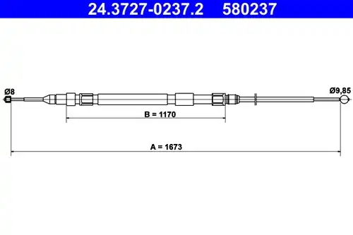 жило за ръчна спирачка ATE 24.3727-0237.2