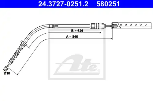 жило за ръчна спирачка ATE 24.3727-0251.2