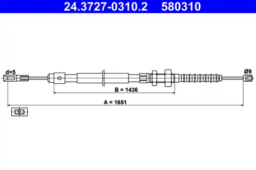 жило за ръчна спирачка ATE 24.3727-0310.2