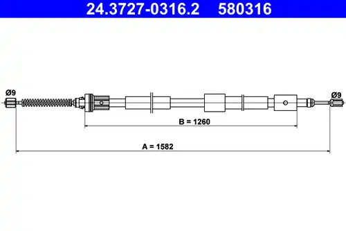 жило за ръчна спирачка ATE 24.3727-0316.2