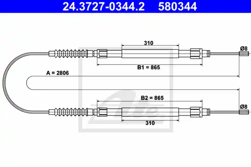 жило за ръчна спирачка ATE 24.3727-0344.2