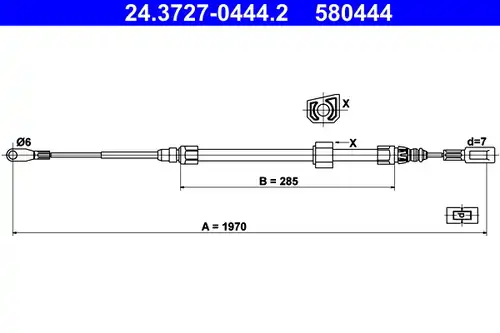 жило за ръчна спирачка ATE 24.3727-0444.2