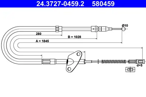 жило за ръчна спирачка ATE 24.3727-0459.2