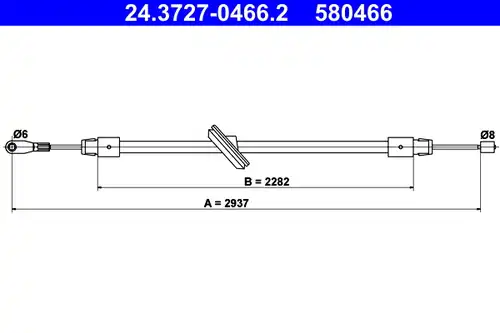 жило за ръчна спирачка ATE 24.3727-0466.2