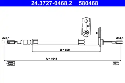 жило за ръчна спирачка ATE 24.3727-0468.2