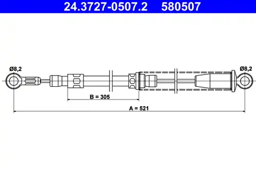 жило за ръчна спирачка ATE 24.3727-0507.2