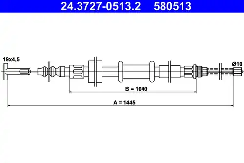 жило за ръчна спирачка ATE 24.3727-0513.2