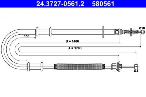 жило за ръчна спирачка ATE 24.3727-0561.2