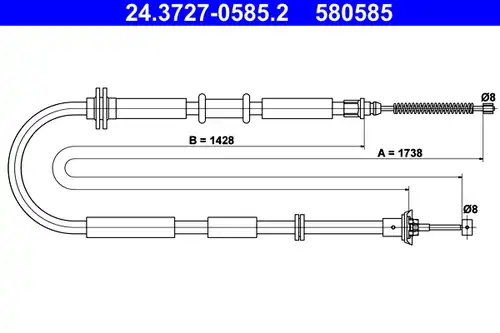 жило за ръчна спирачка ATE 24.3727-0585.2
