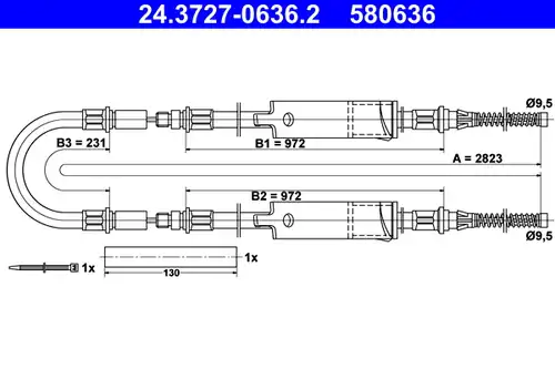 жило за ръчна спирачка ATE 24.3727-0636.2