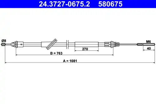 жило за ръчна спирачка ATE 24.3727-0675.2
