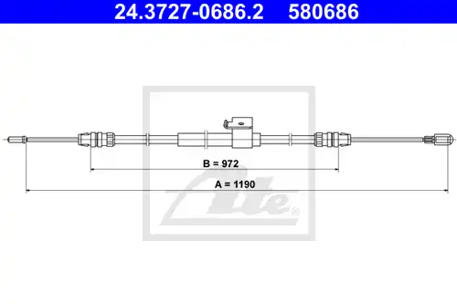 жило за ръчна спирачка ATE 24.3727-0686.2