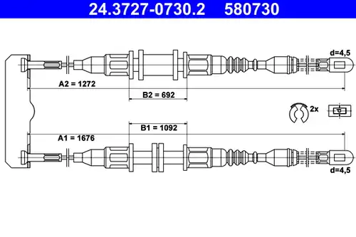 жило за ръчна спирачка ATE 24.3727-0730.2