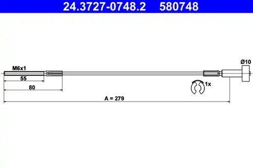 жило за ръчна спирачка ATE 24.3727-0748.2
