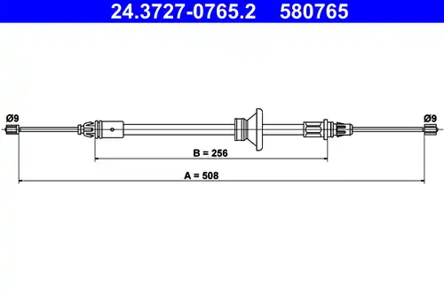 жило за ръчна спирачка ATE 24.3727-0765.2