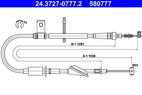 жило за ръчна спирачка ATE 24.3727-0777.2