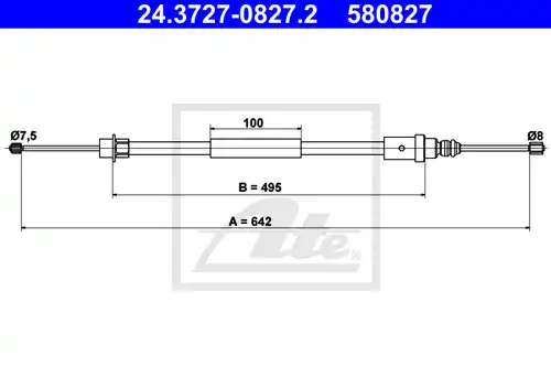 жило за ръчна спирачка ATE 24.3727-0827.2