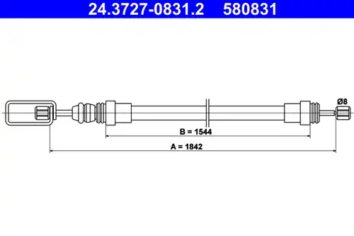 жило за ръчна спирачка ATE 24.3727-0831.2