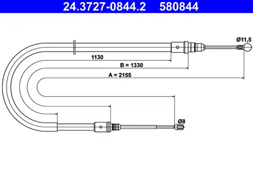 жило за ръчна спирачка ATE 24.3727-0844.2