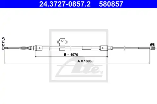 жило за ръчна спирачка ATE 24.3727-0857.2