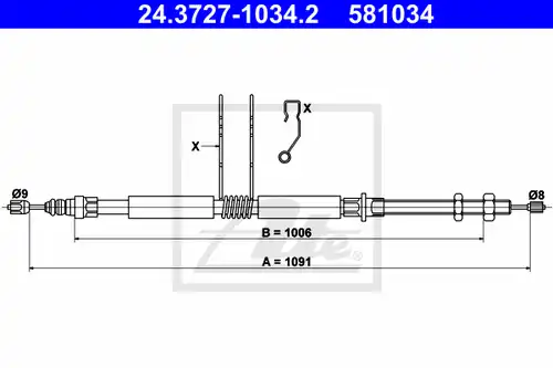 жило за ръчна спирачка ATE 24.3727-1034.2