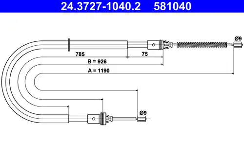жило за ръчна спирачка ATE 24.3727-1040.2