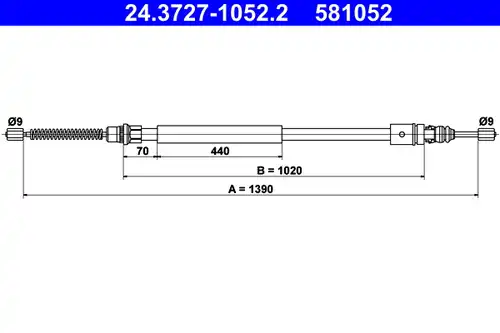 жило за ръчна спирачка ATE 24.3727-1052.2