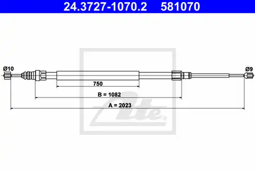 жило за ръчна спирачка ATE 24.3727-1070.2