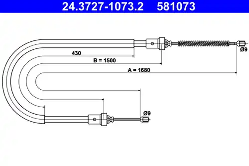 жило за ръчна спирачка ATE 24.3727-1073.2